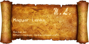 Magyar Lenke névjegykártya